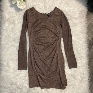 Express Ruched Metallic Dress- Size Med